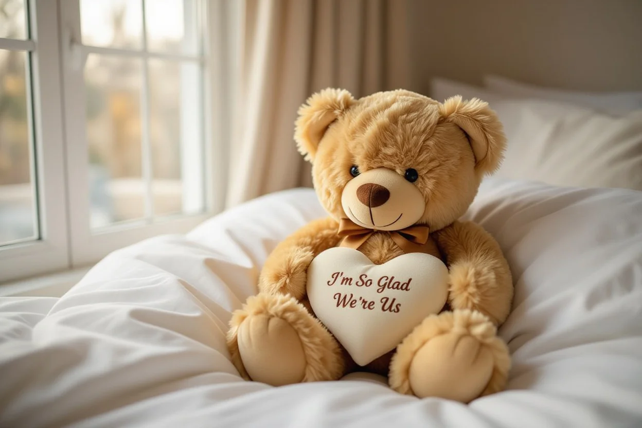 Romantic teddy bear gift with